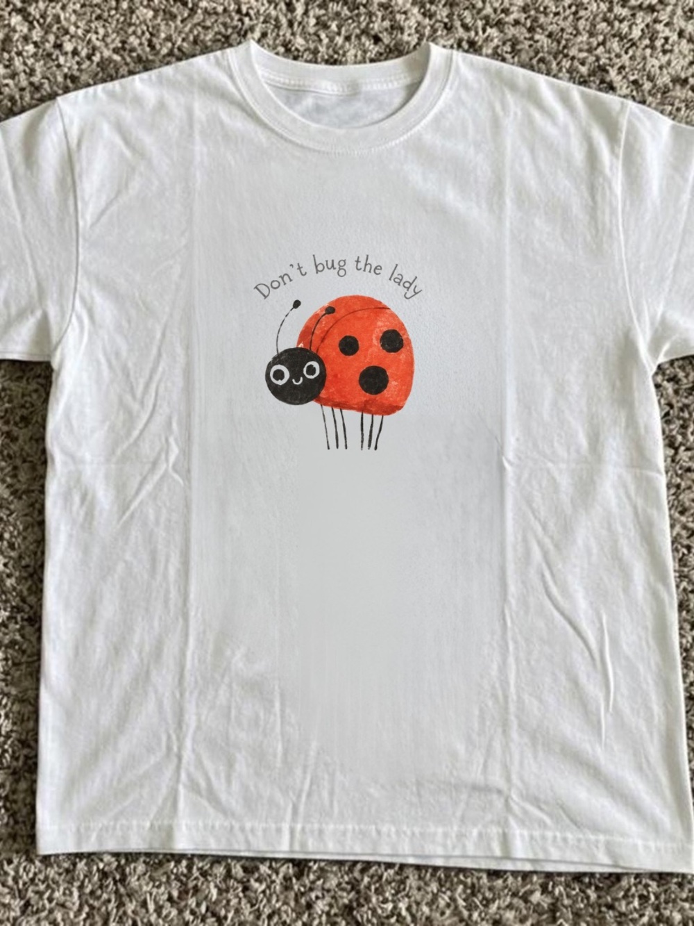 Vintage Ladybug Graphic Tee - White Unisex